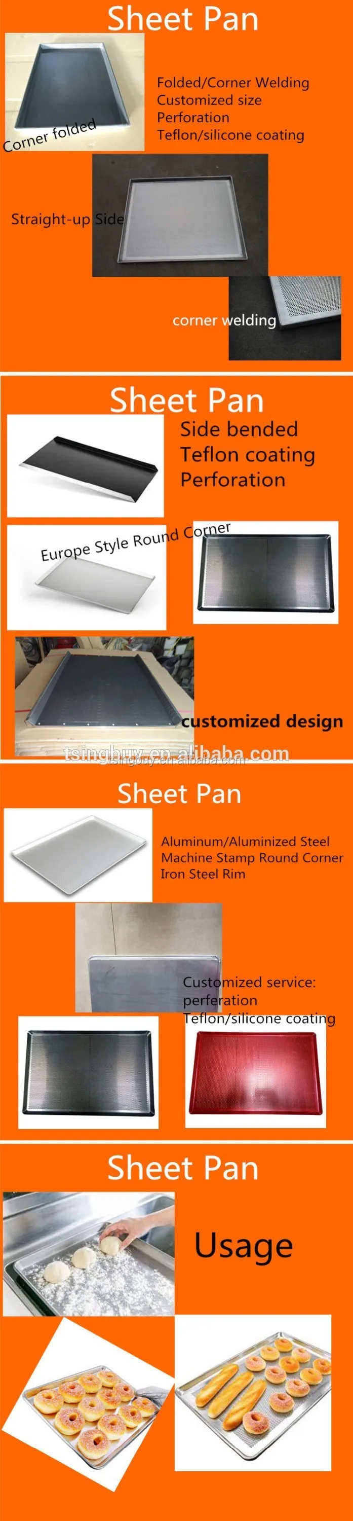 commercial baking tray 60 x 40 cm flat sheet pan