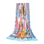 Custom Lovely Design Blue Square Scarf For Fashion Girls