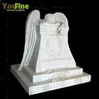 Life Size Garden White Marble Weeping Angel Statue Headstone