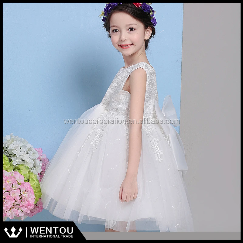 New Arrival White Birthday Wedding Bridesmaid Flower Girl Tutu Dress