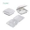3 Compartment hinged lid disposable meal lunch box,disposable clamshell take away lunch food packaging boxes