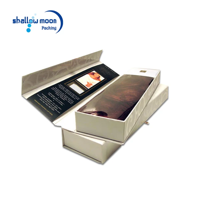 luxury uv coating white paper magnetic lid gift box cardboard