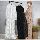 Women's long skirt kaftan luxurious Lace seamless embroidered sequin abaya muslim dresses