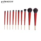 Red color handle 10pcs synthetic private label make up brush set