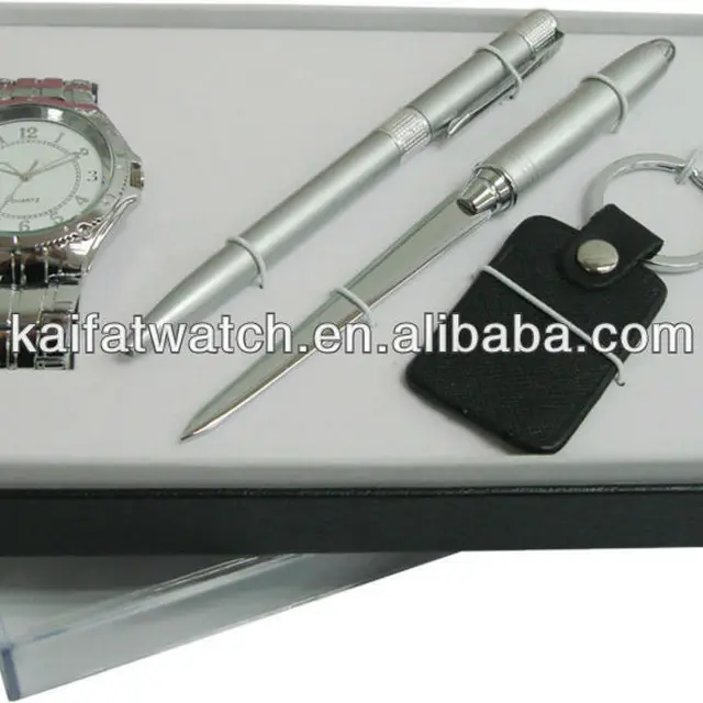 2013 best business men gift set with pen gents watch gift set