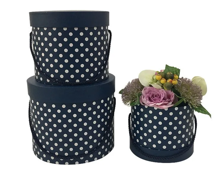 Custom design printed cardboard paper round hat flower packaging box.jpg