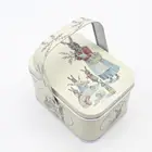 Lovely wedding candy cookie storage metal tin box with handle tin can food