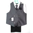 Good Quality Top Sell Paisley Red Polyester Kids Waistcoat