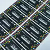 black paper and white letter label/colorful dots happy label