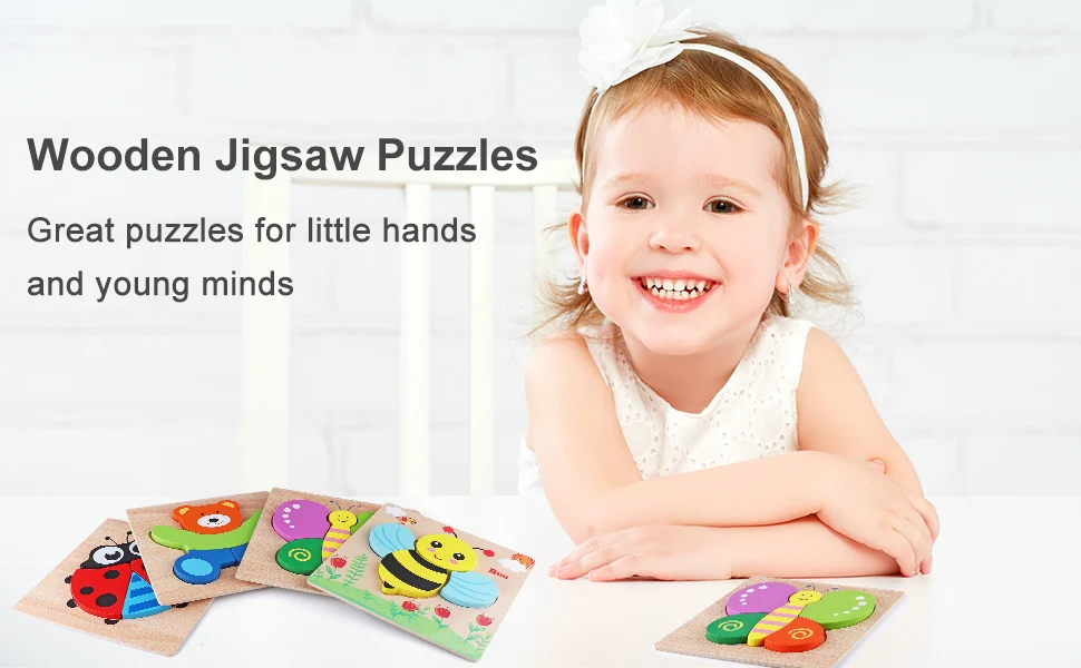 Gratis Kustom Anak-anak Kayu 3D Puzzle Jigsaw Mainan untuk Anak-anak Kartun Hewan Kendaraan Pembuatan Puzzle Balita Kayu