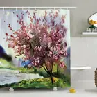 Model Fancy Photo Printing Polyester Shower Curtain
