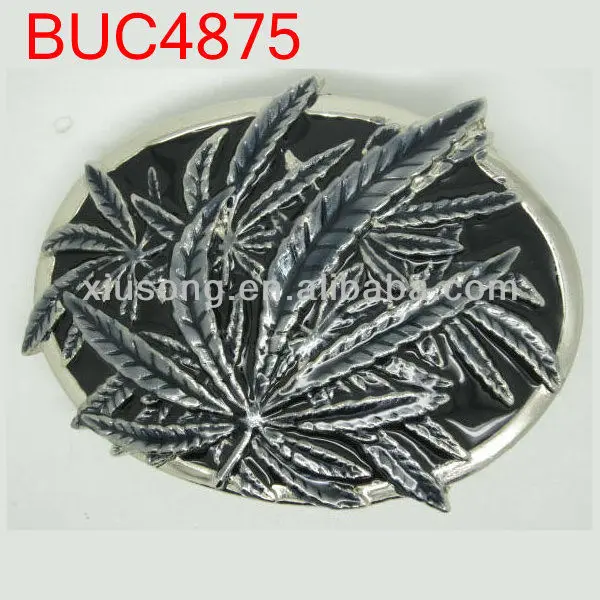 buc4875 hemp cannabis leaf pewter belt buckle with hecho en