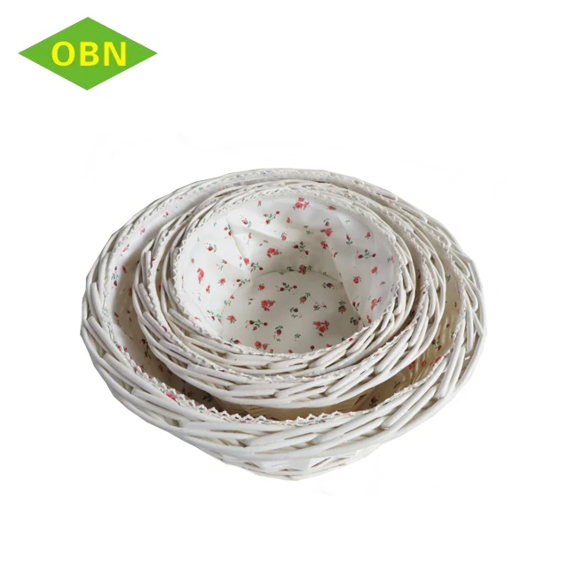 natural handmade cheap mini round white wicker sewing basket for