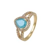 15283 xuping indian diamond jewellery, aquamarine women 14k gold rings china