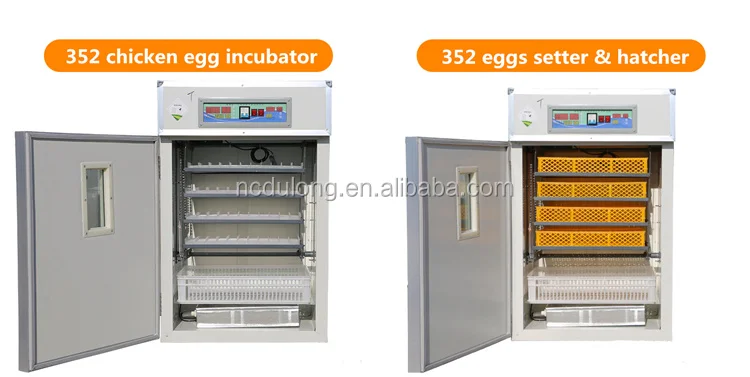 CE approved DLF-T5 full automatic 264 chicken egg incubator for sale