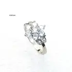 Fashionable zircon plum blossom ring jewelry championship ring for women's weddings