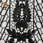 Nigerian Black Heavy Embroidery Guipure Chemical Lace Fabric