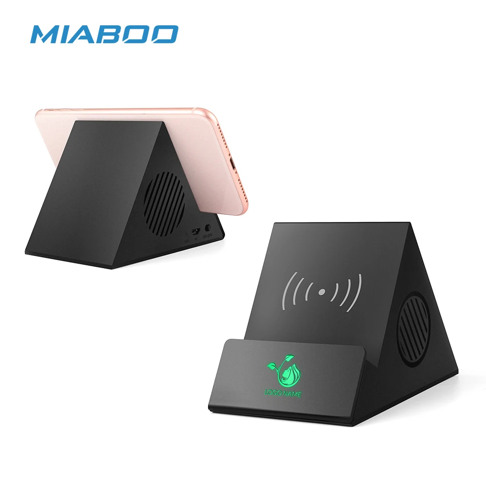Top Selling Gadgets Wireless Charger Speaker Light Up logo Smart Speaker For Mobile Stand - ANKUX.COM