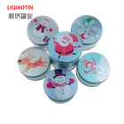 Metal type biscuit tin box Christmas jar decoration candy packaging beautiful empty tin can