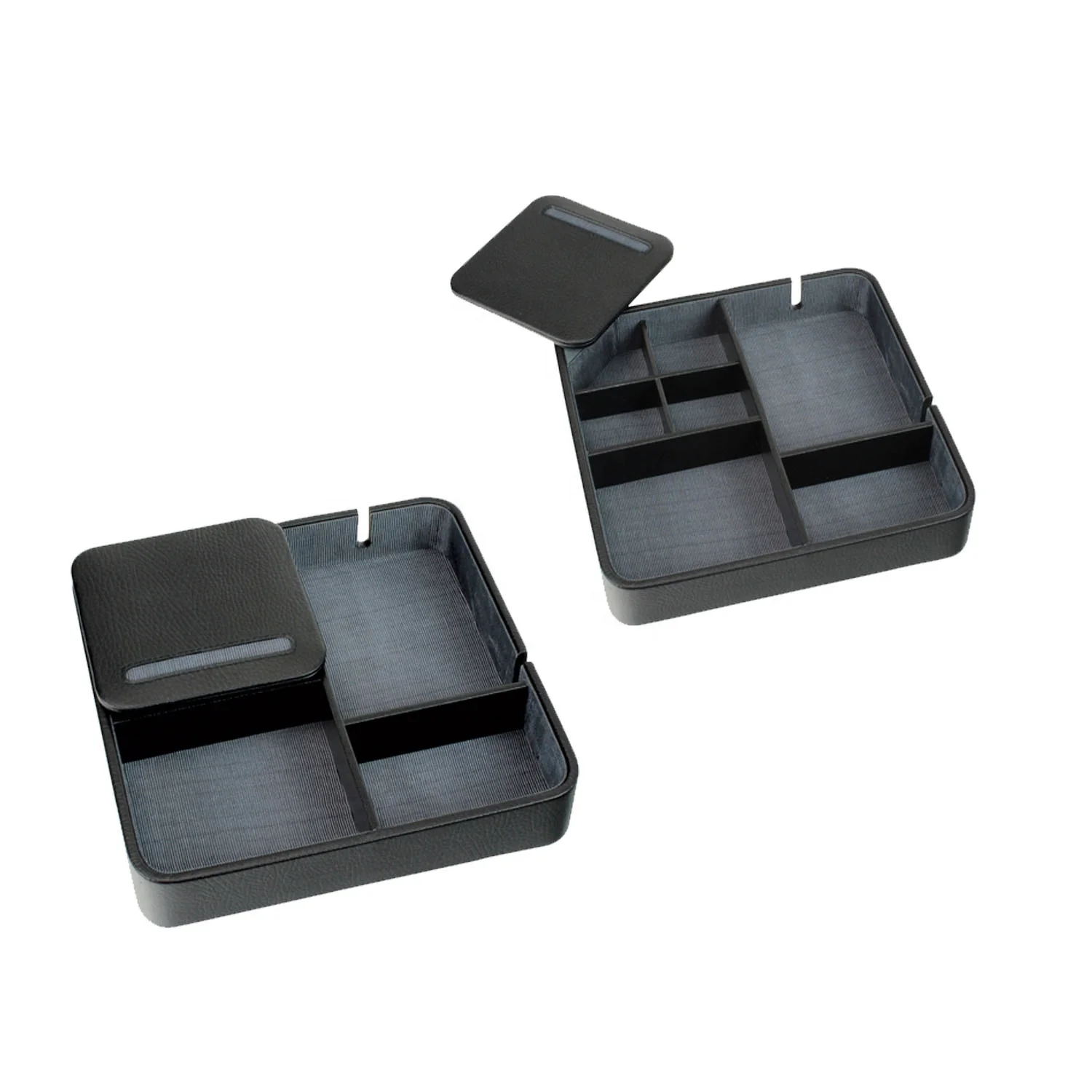 Classical Durable Office Storage Tray Hotel Leather Desktop Organizer