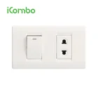 16A PC Light Switch And 2 Pin Power Wall Socket For Manufacturer China