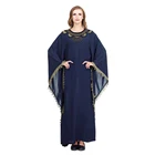 Zakiyyah ZK002 beautiful new design dark blue islamic kaftan clothing dress abaya for ladies