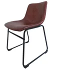 Black KD Metal Leg Modern PU Leather Kitchen Chair Bar Stool