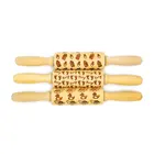 wholesale Customized size and design wooden embossing engraved rolling pin