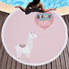 Newest Sale Cute Animal Alpaca Designed Digital Custom Printed Circle Beach Towel