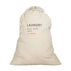 Customized large size reusable cotton drawstring laundry bag