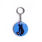 2019 custom 2D soft PVC key chain cheap bulk 3D rubber key rings plastic keychain