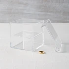 Personalized Clear Acrylic Wedding Ring Box, Small Acrylic Jewelry Display Box