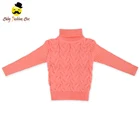 Bulk Wholesale Kids Clothing Peach Knit Cotton High Neck Christmas Baby Kids Sweater