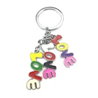 Cheap price custom logo LOVE letter shape metal keychain for Wholesales keyring