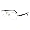 big square half frame metal optical eyeglasses