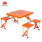 Eco-Friendly Portable100% Test Multi-Color Chair Set And Tea Table Square Plastic Folding Table