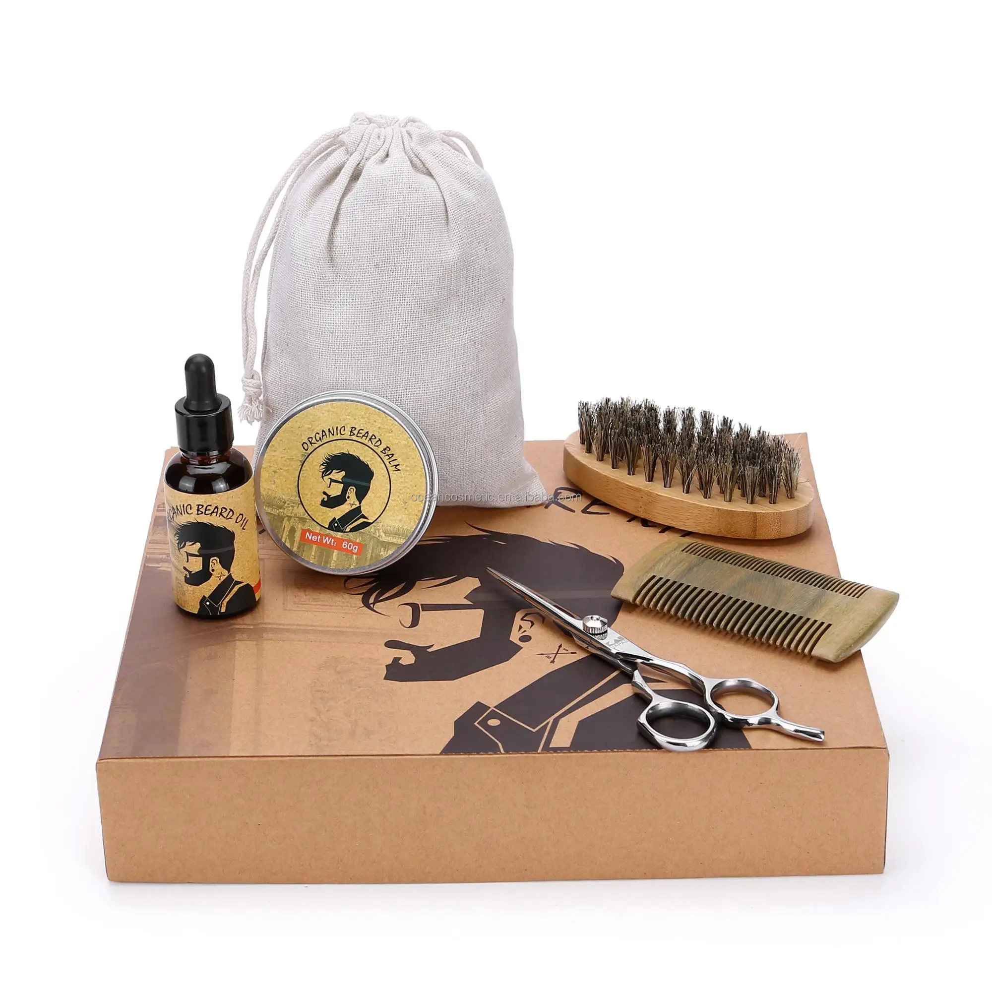 oem beard care & grooming set as men care set - beard brush