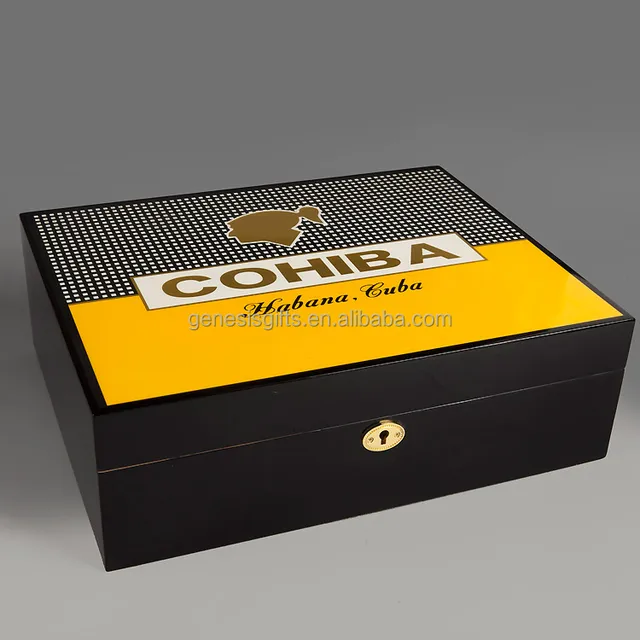 hige grade wooden cohiba cigar box,cabinet shape humidor