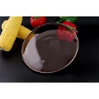 Pot Lid Pot Glass Lid C Type Kitchen Ware Brown Stainless Steel Tempered Cookware Glass Cooking Pot Lid