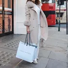 High Quality Winter Real Fox Fur Collar Double Face Cashmere Fur Coat Knee Length Coat