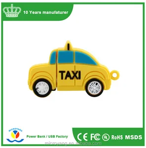 0 taxi shape usb flash drive cartoon pvc rubber usb flash memory