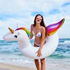Children unicorn ring Swimming Floating Lounge Raft Floater Snow Tube Chair Inflatable Pool Float Lounger for kids