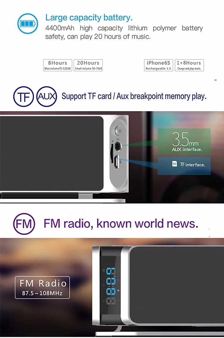 2017 New Product Qi Charger Portable Wireless BT2.1 Speaker With Fm Radio - ANKUX Tech Co., Ltd