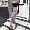 track pants with stripe Women Pants High Waist Autumn Work Clothes For Womens Ankle Length Body Slim Fit Trousers Jumper Track