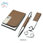 pu leather card holder case pen leather keyring power bank corporate promotion gift set items 2019