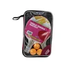 Hot transparent leather bag pingpong set 2 beat 3 balls custom printed table tennis set