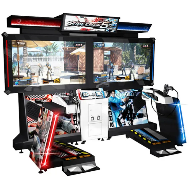 Hot Sale Kids Ride Coin Operated Arcade 3d Simulator Shooting Target Gun Game Machine Time Crisis 5
