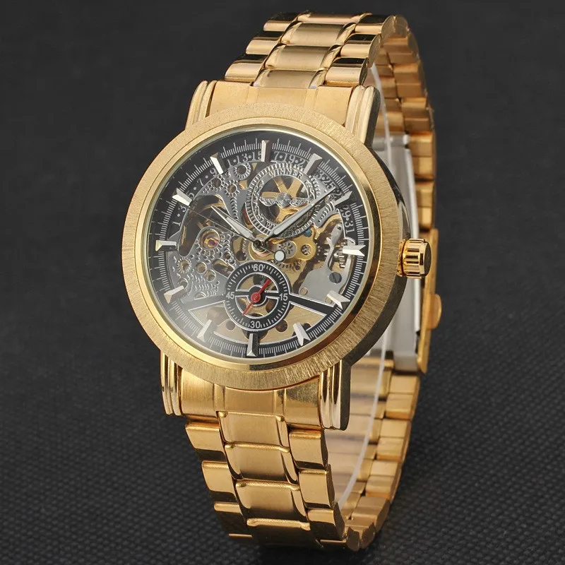New Silver Watches Luury Brand Men's Fashion Automatic Embossed Skeleton Man Mechanical Watches relogio masculino Relojes
