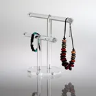 T shape acrylic jewelry display stand plastic necklace scarves display rack