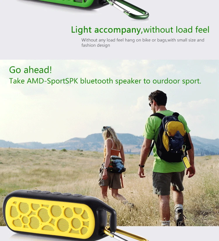 2016 Waterproof portable bluetooth speaker bass
